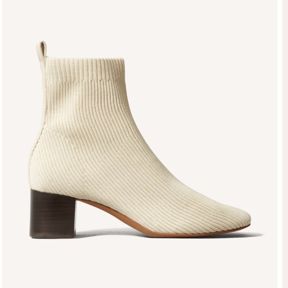 Everlane Cream white  the glove knit Ankle Booties 9